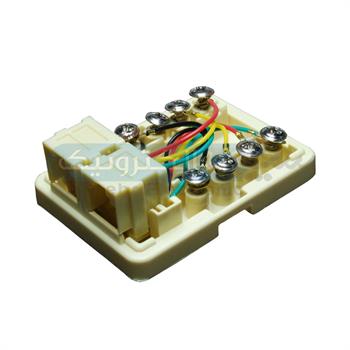 سوکت چسبی تلفنی 6P4C دو سوکتی